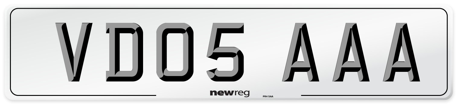 VD05 AAA Number Plate from New Reg